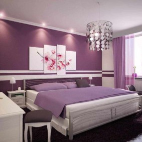 mga ideya sa pagpipilian ng lilac bedroom