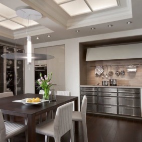 comfortable design of the dining room kitchen