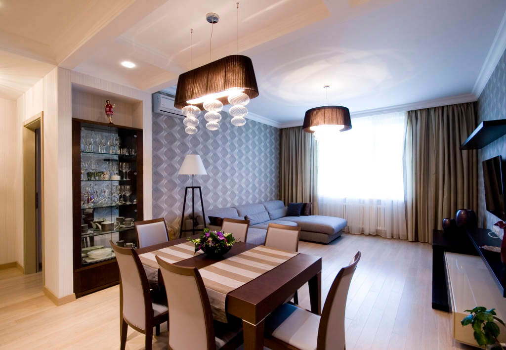 obývací pokoj jídelna kuchyně design