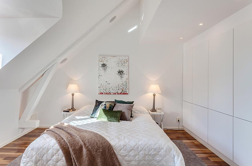 witte slaapkamer ontwerpfoto