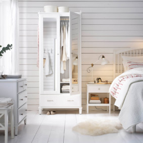 ภาพการออกแบบห้องนอนสีขาว