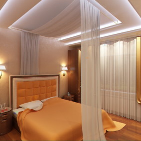 guļamistabas dizains 11 kv.m. oranžā krāsā
