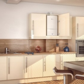 Complete kitchen with cream fronts