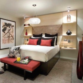 Bright bedroom in oriental style