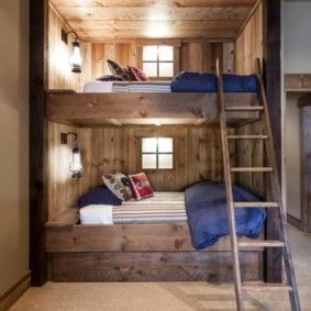 Ladder to the second floor of the bunk bed