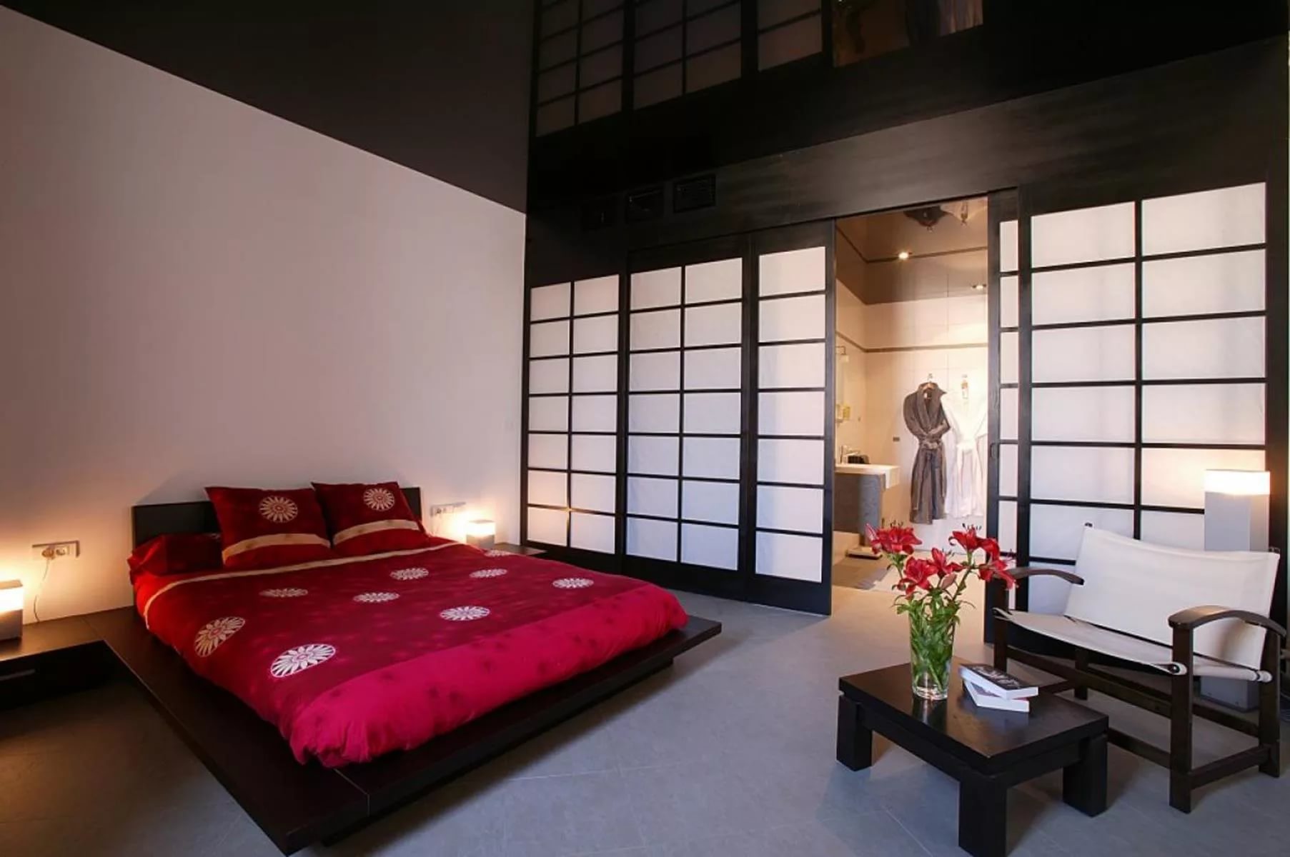 hálószoba belső feng shui dekor fotó