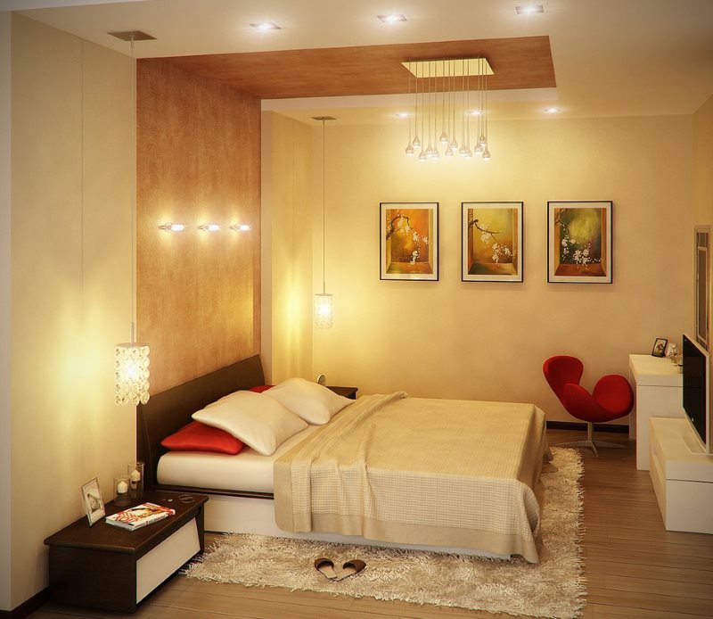 תאורת חדר שינה מודרני ללא חלון