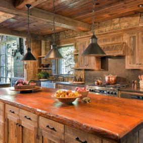 konyha egy vidéki házban fotó design