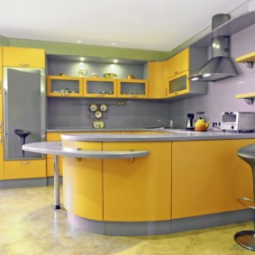 kitchen with bar counter types of photos