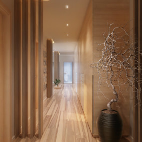 الأرضيات الخشبية في أفكار تصميم المدخل