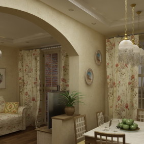 Foto de diseño de sala de estar pequeña cocina