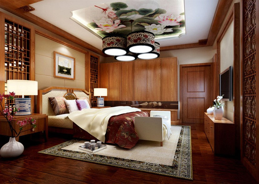 מנורת תקרה לחדר שינה בסגנון סיני