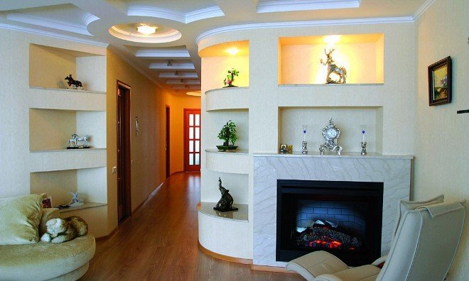 زخرفة الزوايا في تصميم صورة شقة الداخلية