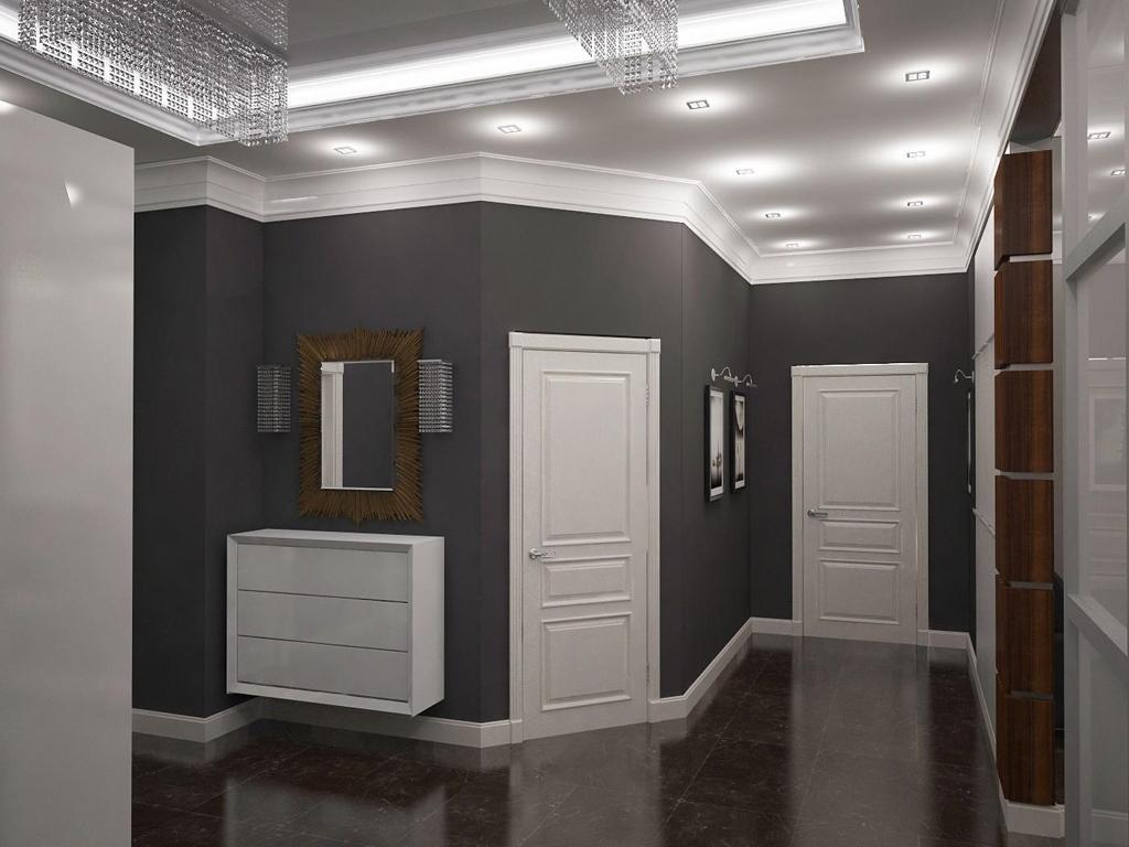 grå korridor fotodesign