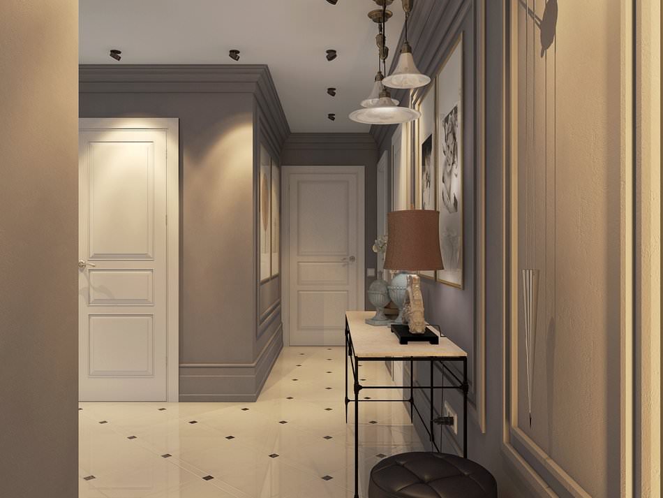 idee di design corridoio grigio