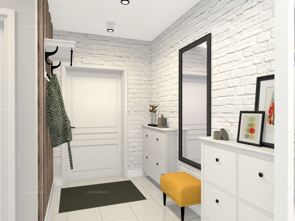 hallway in white design idea