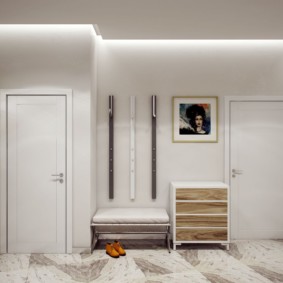 hành lang thiết kế màu trắng
