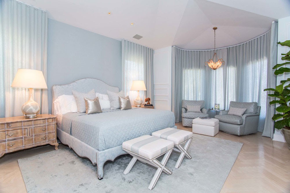 sinisen makuuhuoneen valokuvanäkymät