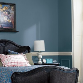 dormitor în idei de design albastru