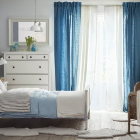 ý tưởng trang trí phòng ngủ màu xanh