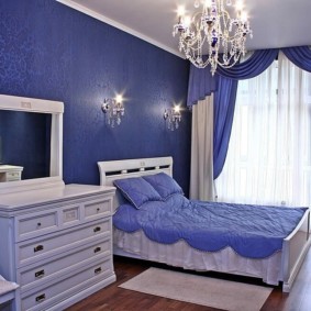 มุมมองความคิดห้องนอนสีฟ้า