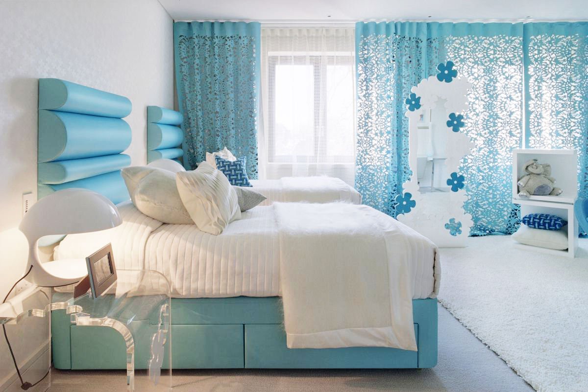 dekor za plavu spavaću sobu