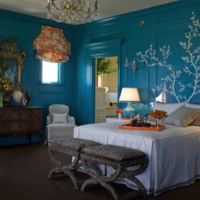 غرفة نوم في أنواع زرقاء من الأفكار