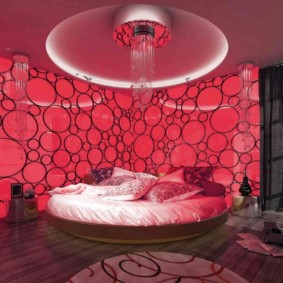 sarkans guļamistabas foto dekors