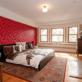 sarkanas guļamistabas foto rotājums
