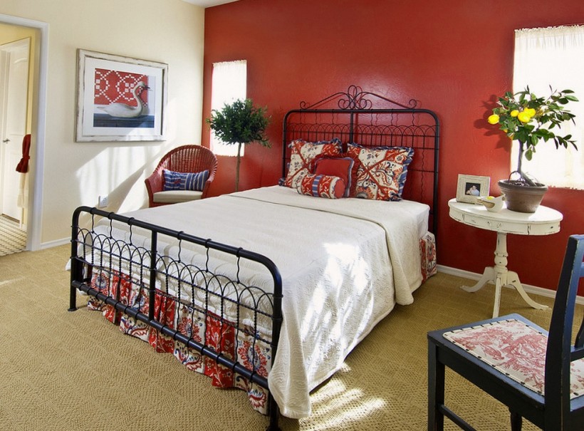 idei de decor de dormitor roșu