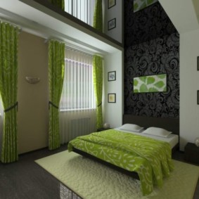 תמונה בעיצוב ירוק בחדר השינה
