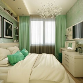 الأفكار غرفة نوم خضراء الداخلية