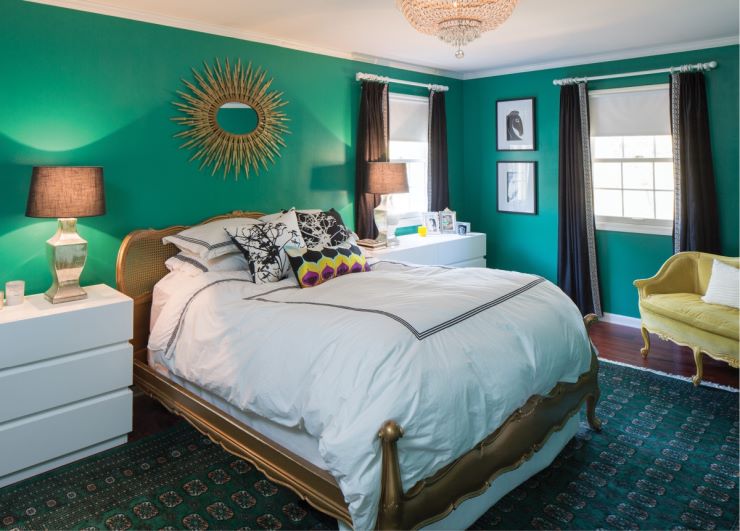 ý tưởng nội thất phòng ngủ xanh