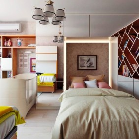 חדר שינה וחדר ילדים בעיצוב חדר אחד