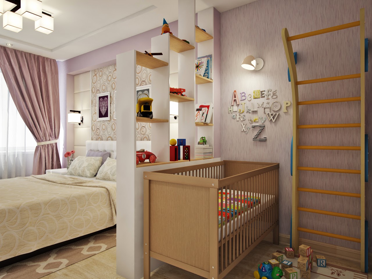 غرفة نوم والأطفال في صورة واحدة ديكور غرفة