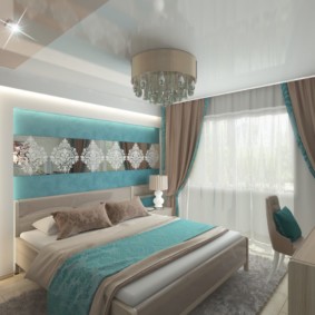 קישוט תמונות לחדר שינה בצבע טורקיז