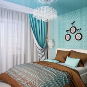 חדר שינה ברעיונות שונות בצבעים טורקיז