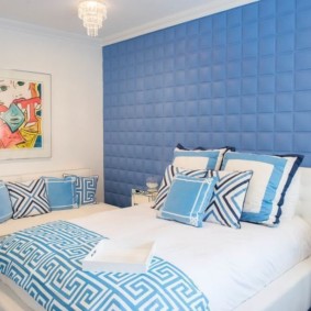 slaapkamer in blauwe foto-ideeën