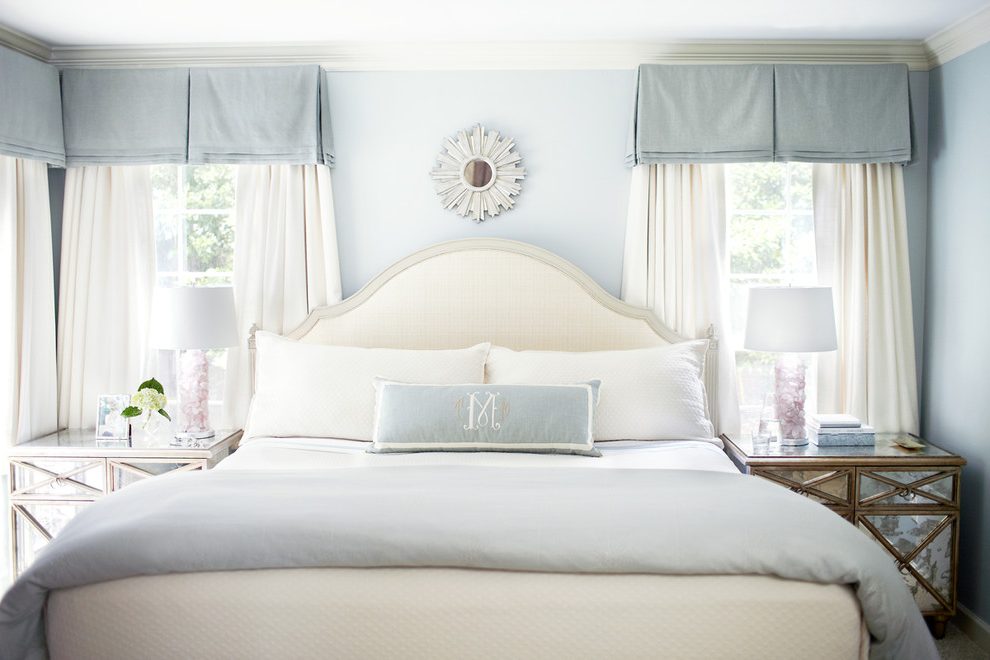 μπλε ιδέες διακόσμησης κρεβατιού