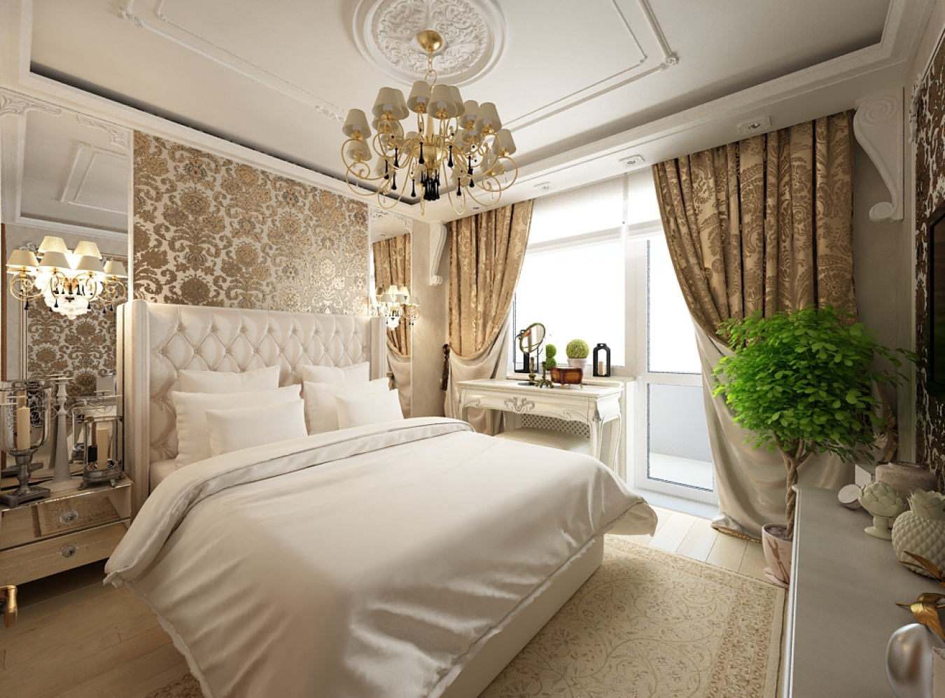 الصورة الكلاسيكية تصميم غرفة النوم