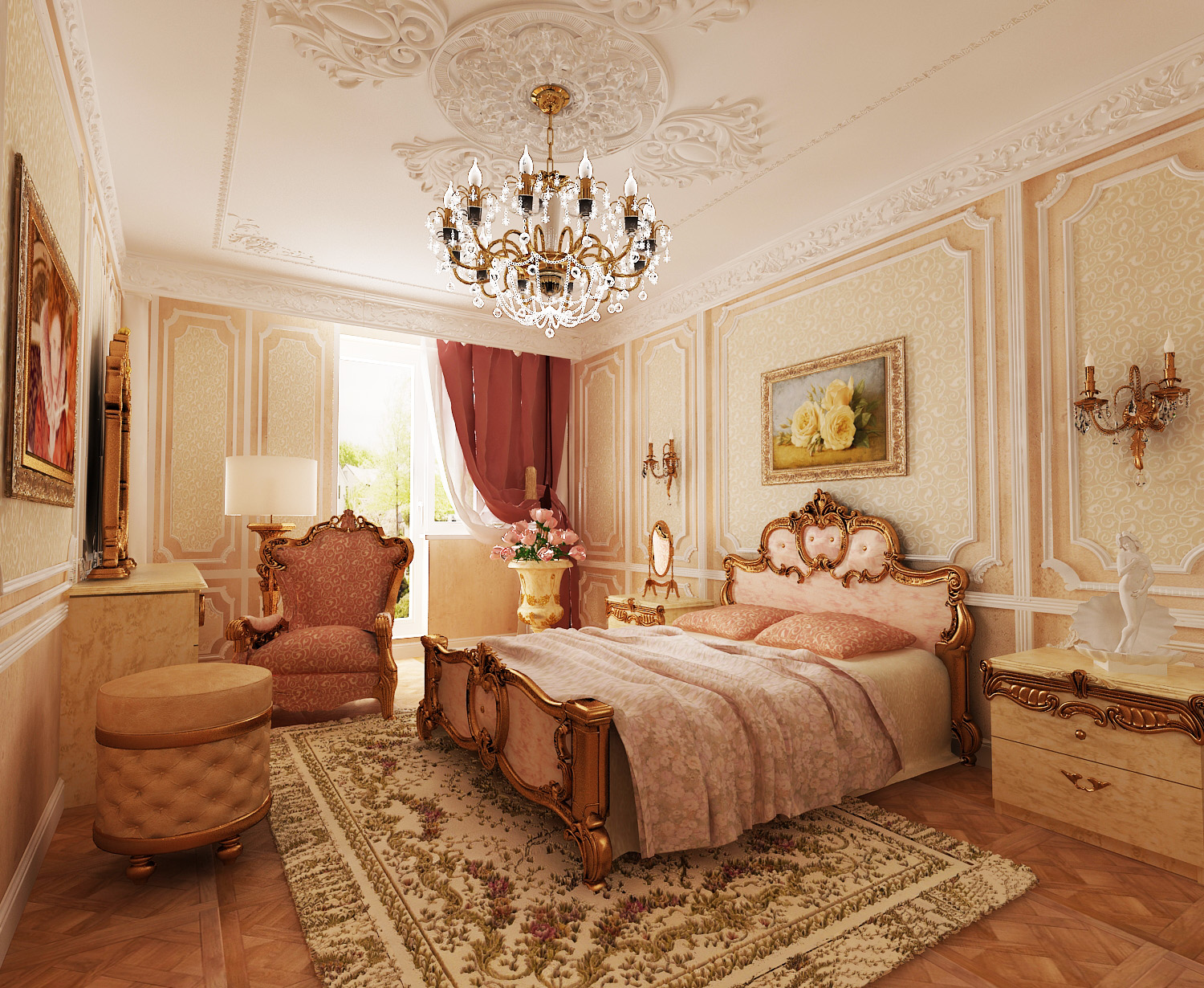 غرفة نوم كلاسيكية