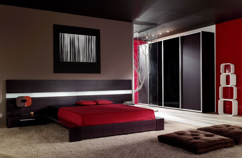 idei de decor de dormitor roșu
