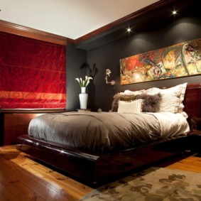 decor foto roșu dormitor