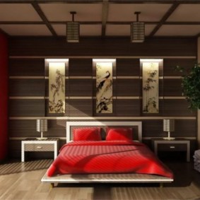 تصميم غرفة نوم حمراء الصورة