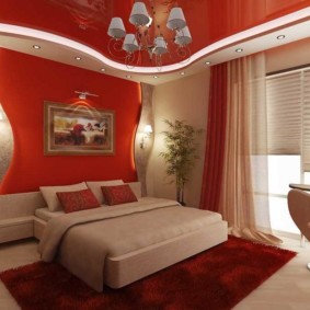 sarkanas guļamistabas dizaina idejas