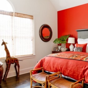 الأفكار غرفة نوم حمراء الداخلية