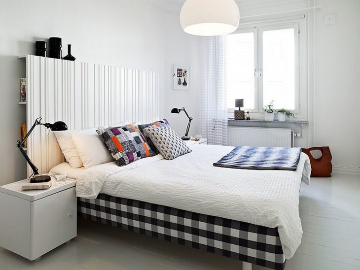 Skandinavisk stil soveværelse interiør foto
