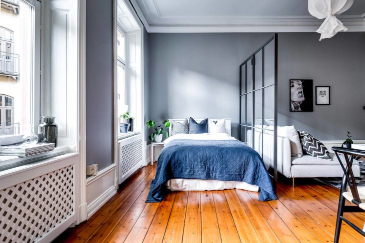 Fotografija spavaće sobe u skandinavskom stilu