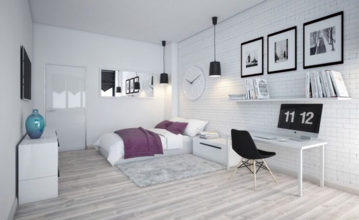 Dormitorio de estilo escandinavo