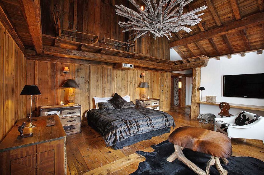 Chalet bedroom in a country house